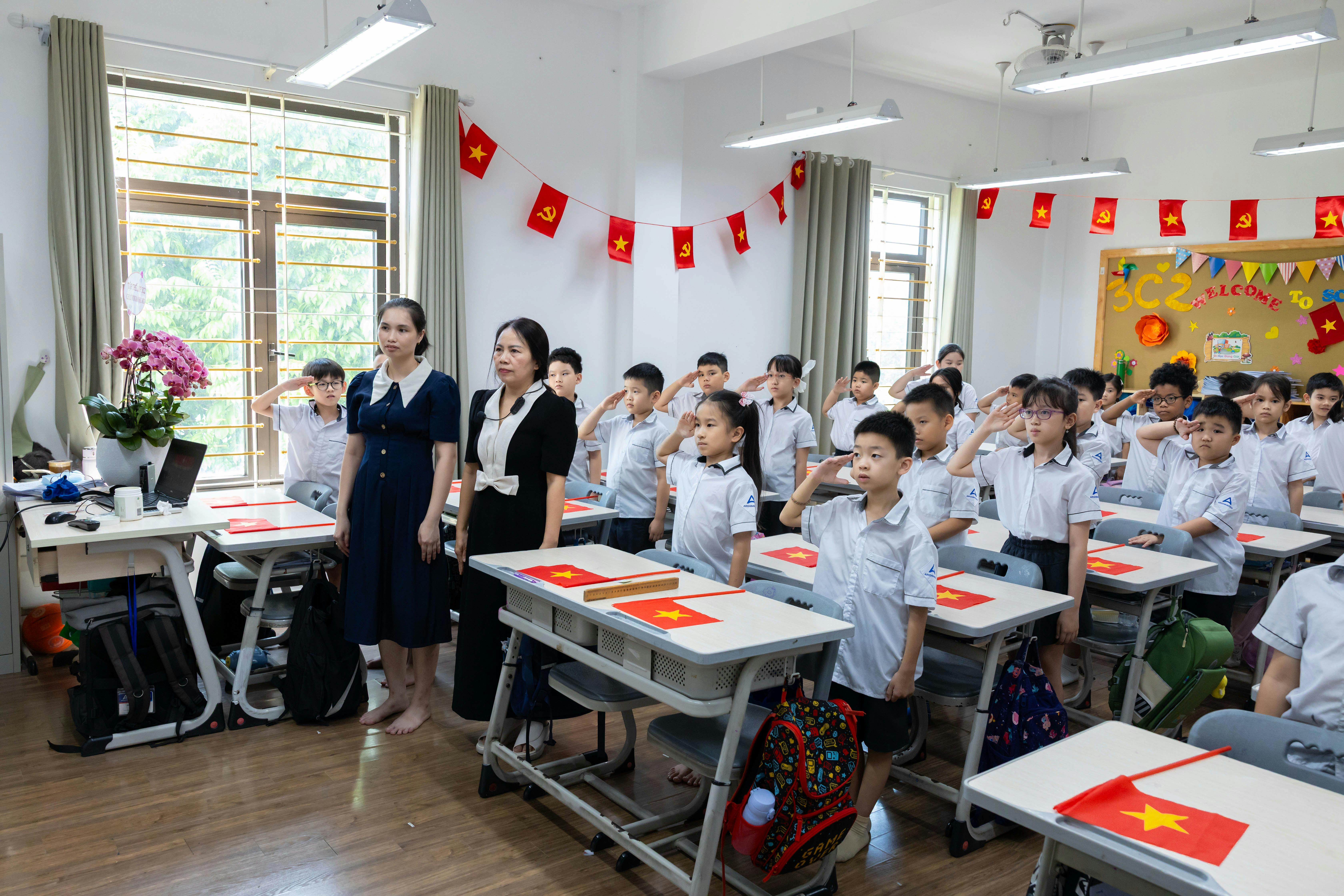 Students performing cultural skit